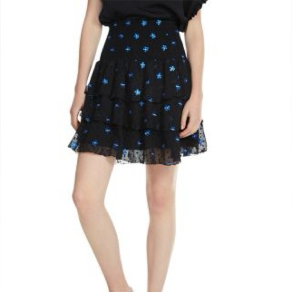 Maje Dresses & Skirts - Maje
Jalao Tiered Floral-Embroidered Skirt